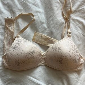 Floral Women's Bra - Cream